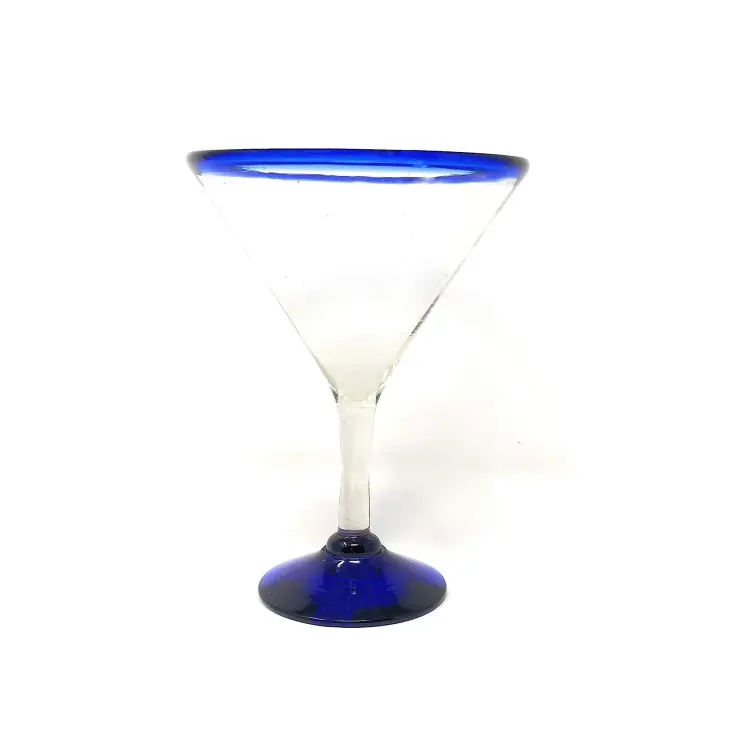 Mexican Marguerita Glass Blue Rim 400mL 