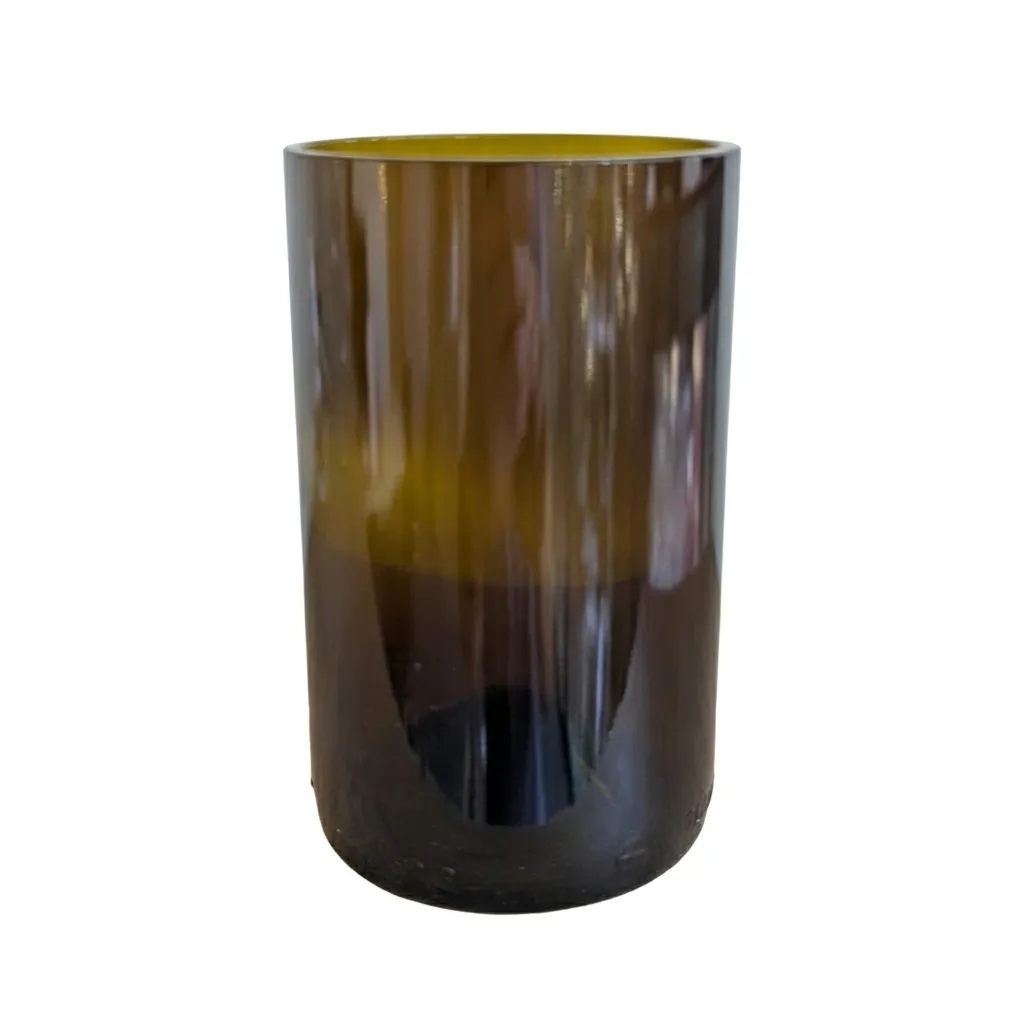 Upcycled Cut Wine Bottle Tumbler 355ml - Amber