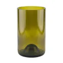 Upcycled Cut Wine Bottle Tumbler 355ml - Olive Green