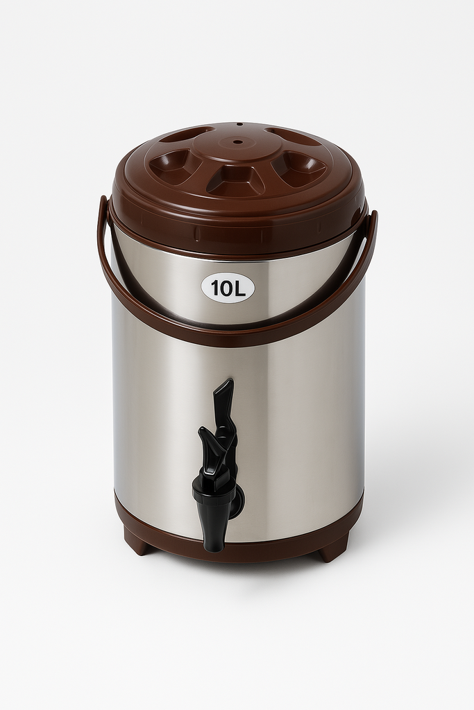 [490977] Drink Dispenser - S/S - Brown Rim - 8L