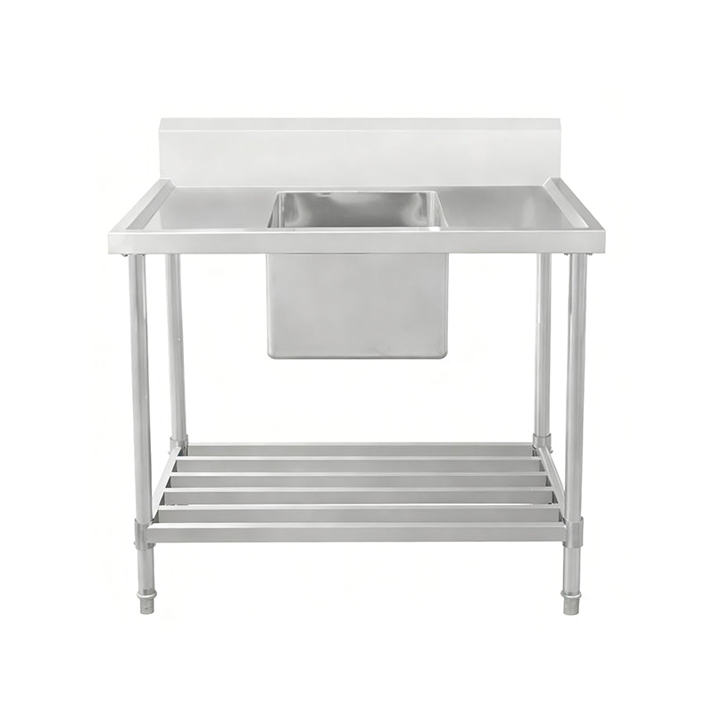 Work Bench - Single Sink with Pipe Undershelf - ASS-1270L / Left Sink / 700