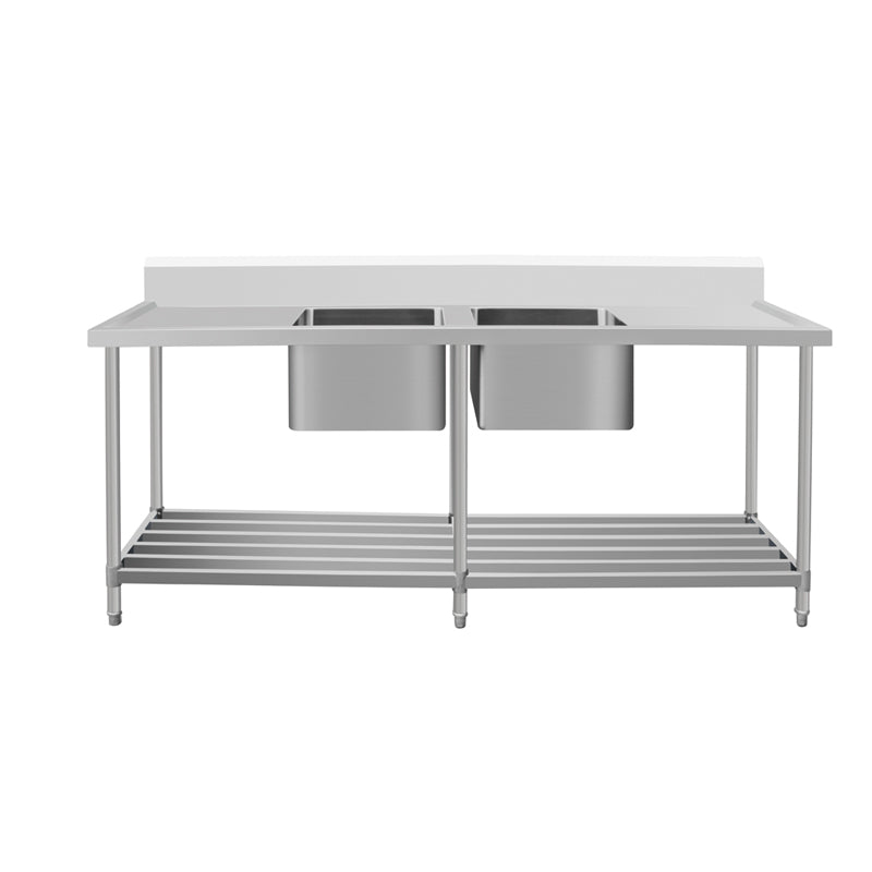Work Bench - Double Sink with Pipe Undershelf - ASD-1570C / Center Sink / 700