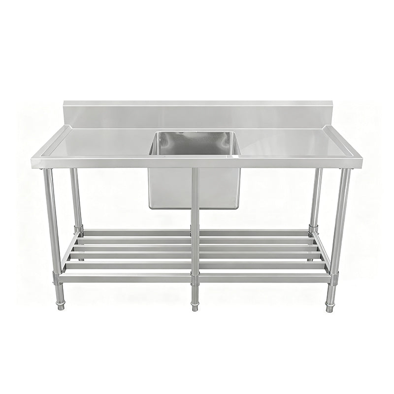 Work Bench - Single Sink with Pipe Undershelf - ASS-0960L / Left Sink / 600