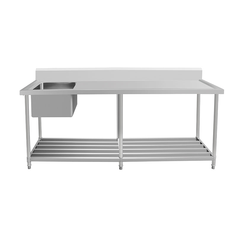 Work Bench - Single Sink with Pipe Undershelf - ASS-2470R / Right sink / 700