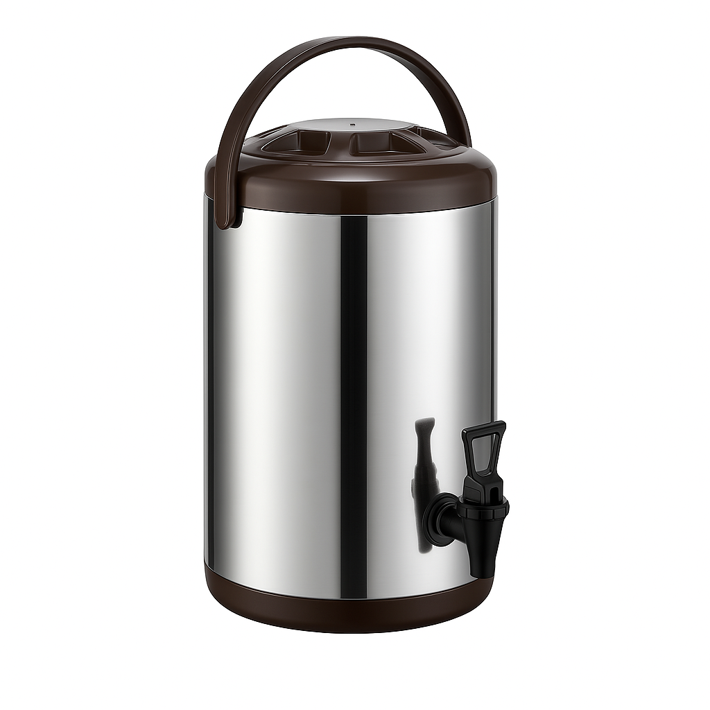 Drink Dispenser - S/S - Brown Rim - 10L