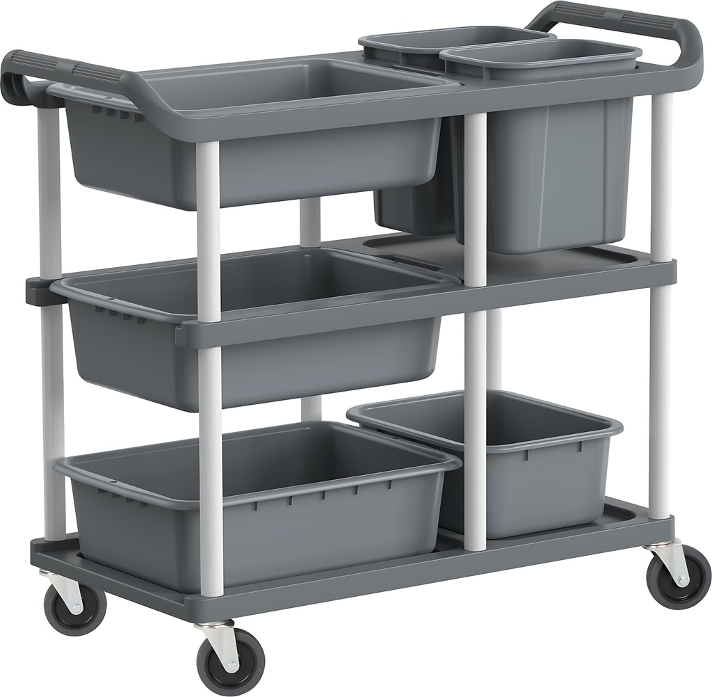 Serving Trolley - Large - 3 Tiers - Grey - AF08183