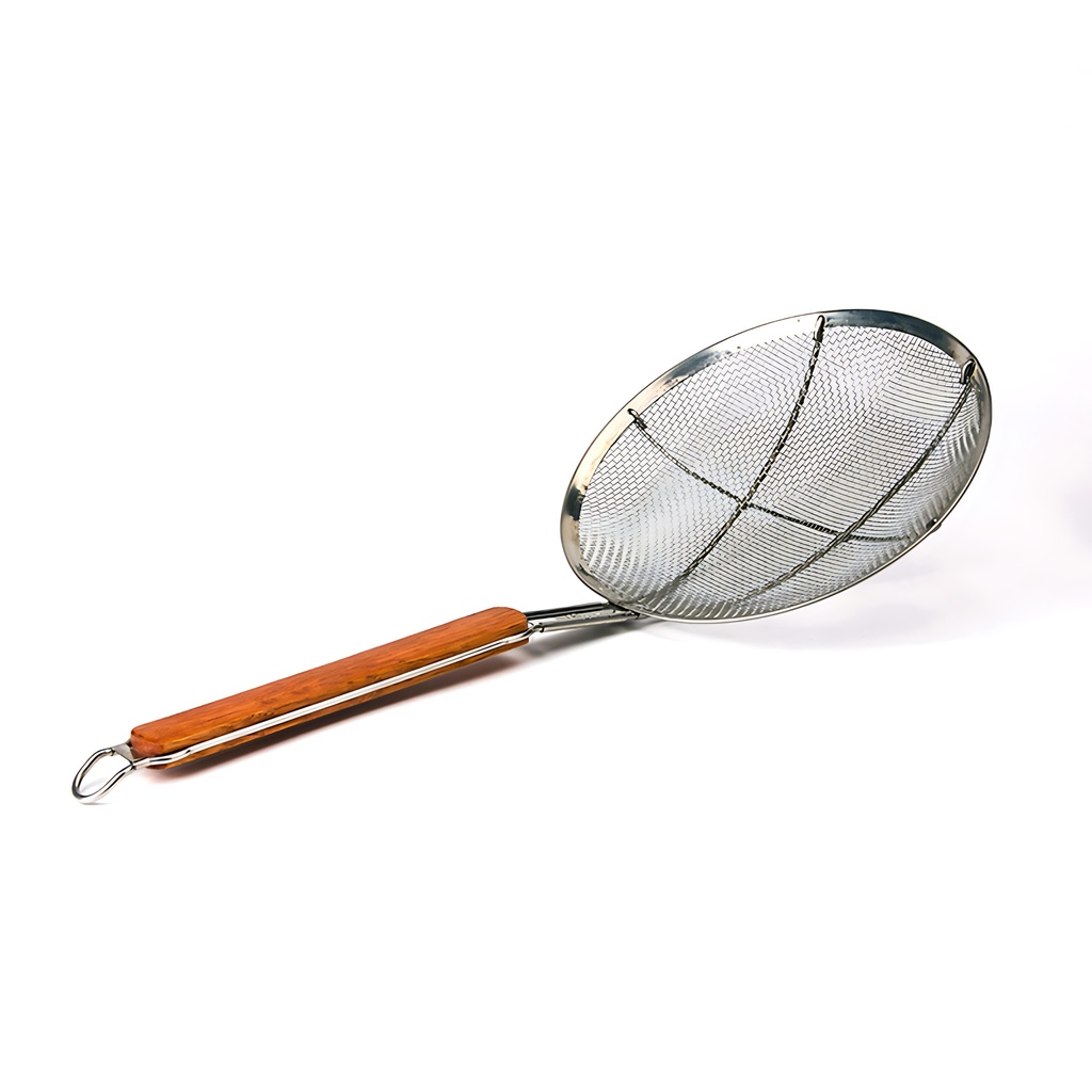 Skimmer - S/S - Mesh - Wide Rim - Wooden Handle - 255mm - 10"