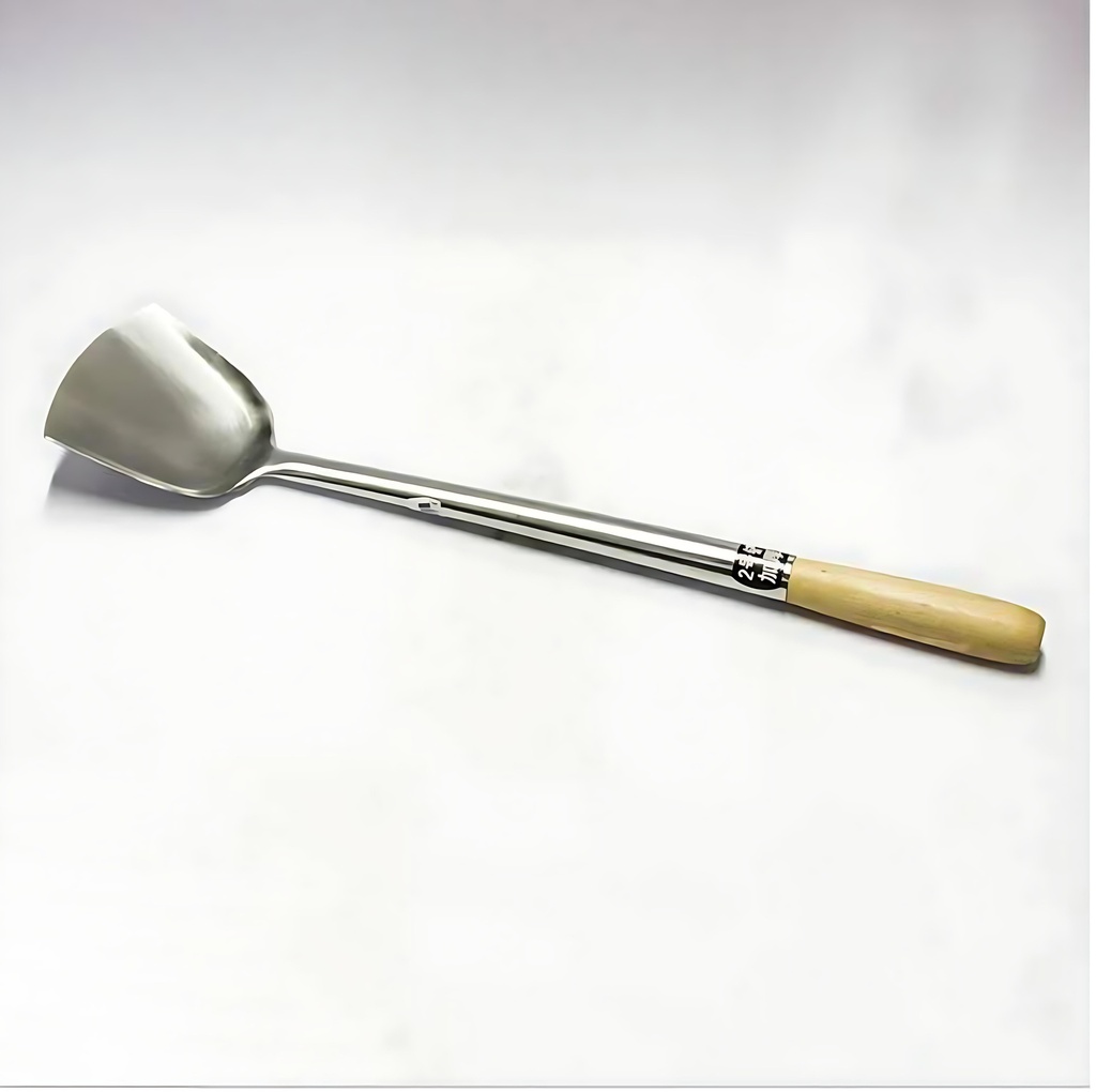 Chinese Spatula - S/S - #1 - Wooden Handle - 515mm