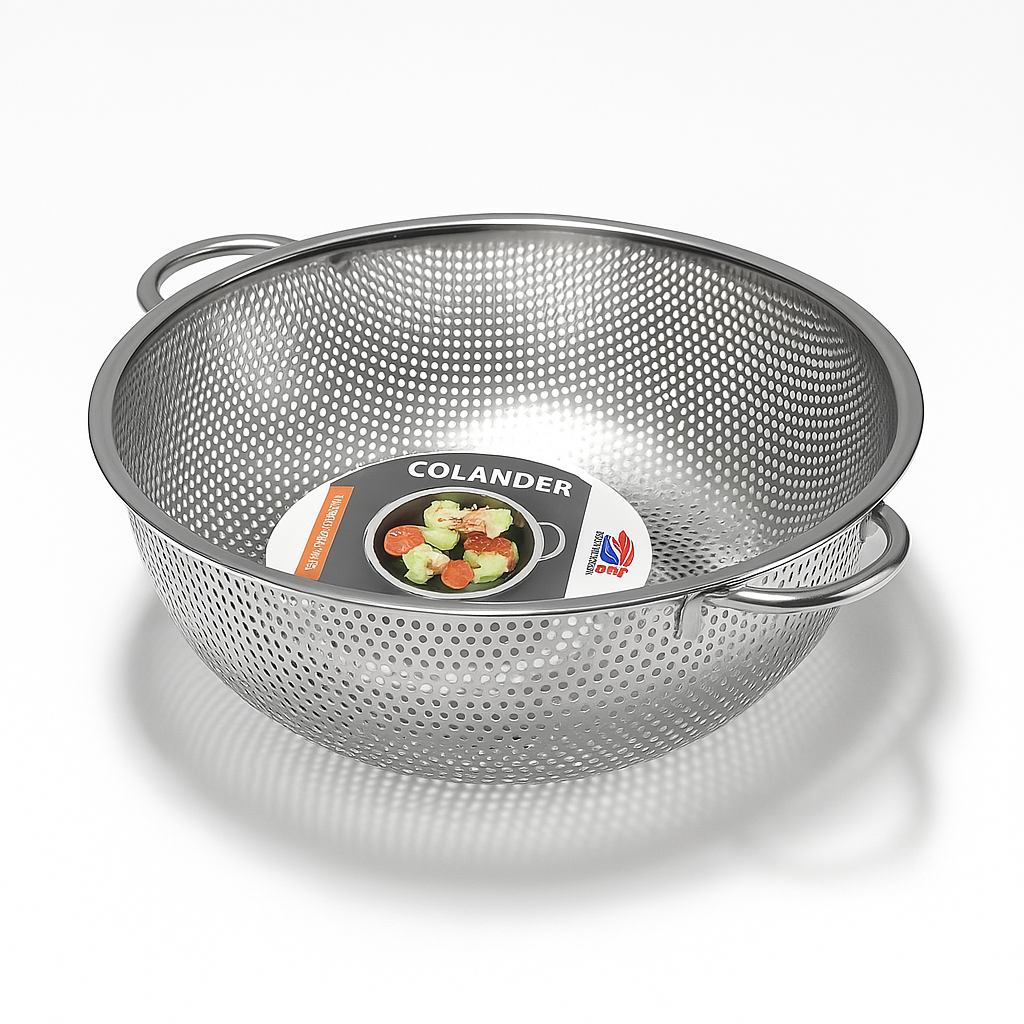 Fine Colander - Perforated - with Ear- S/S - Multiple Use - 285mmØ
